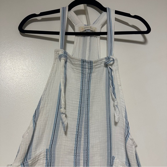 ocean drive Striped Cotton Gauze Knotted overalls Size Medium - Picture 3 of 8
